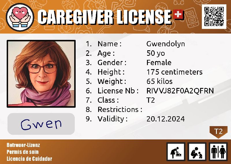 Caregiver License exemple.